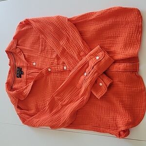 J Crew gauze button-up shirt